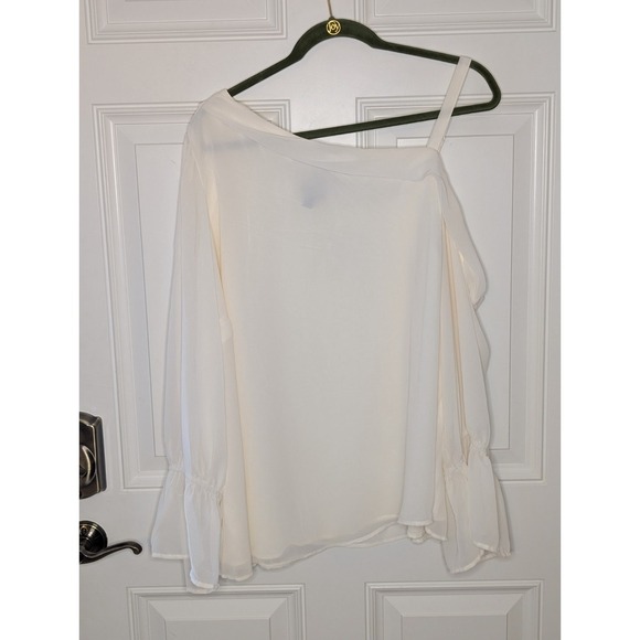 Torrid Asymetrical Top Blouse 'Winter White' Ivory Cream L/S Womens 2X NWT - Picture 6 of 10